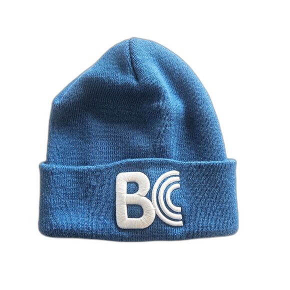 BC Brian Crower Beanie Embroidered Blue Racing Adult Knit Hat - Picture 1 of 5